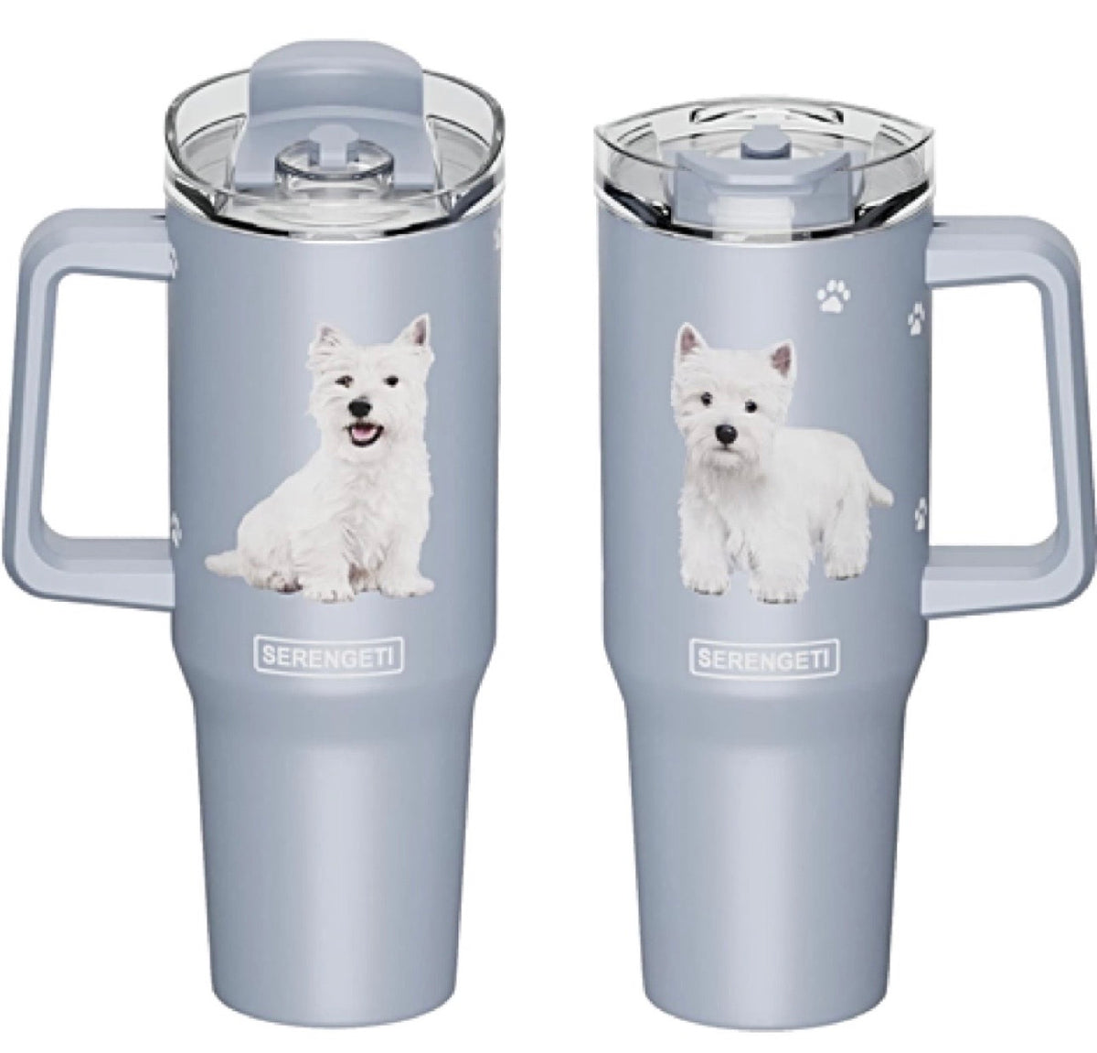Dog & Cat Stainless Steel Ultimate 40 Oz. Tumbler Hot & Cold Travel Mug By E&S Pets (Choose Breed) - Novelty Socks And Slippers