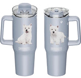 Dog & Cat Stainless Steel Ultimate 40 Oz. Tumbler Hot & Cold Travel Mug By E&S Pets (Choose Breed) - Novelty Socks And Slippers