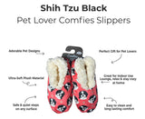 BLACK & WHITE SHIH TZU Dog Ladies Non-Slip Slippers COMFIES BRAND By E&S Pets - Novelty Socks And Slippers