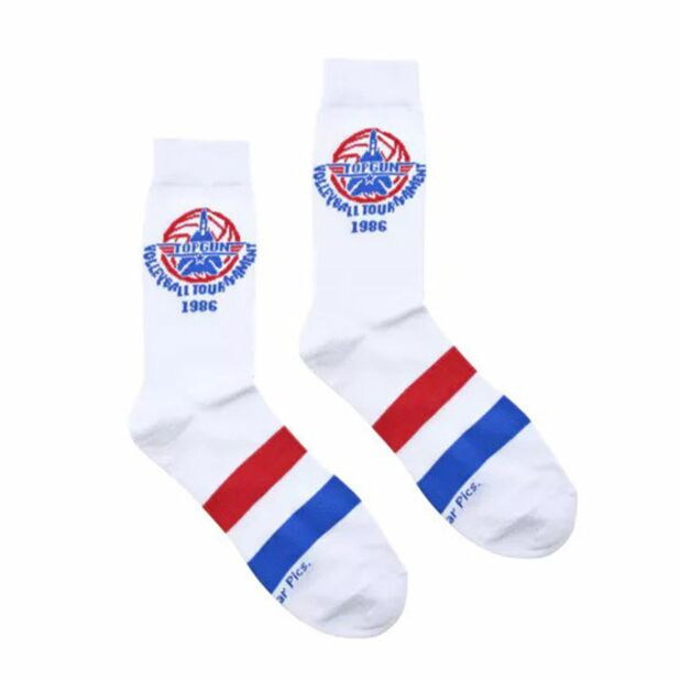 TOP GUN Unisex 2 Pair Of Socks 1986 Volleyball Tournament ODD SOX Brand - Novelty Socks And Slippers