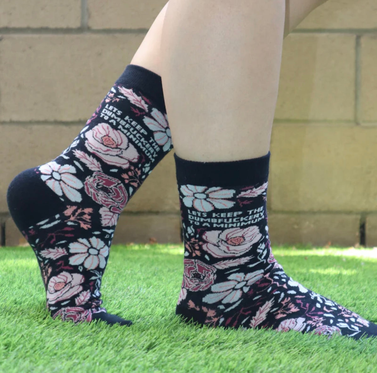 GROOVY THINGS Brand Ladies LET’S KEEP THE DUMBFUCKERY TO A MINIMUM Socks - Novelty Socks And Slippers