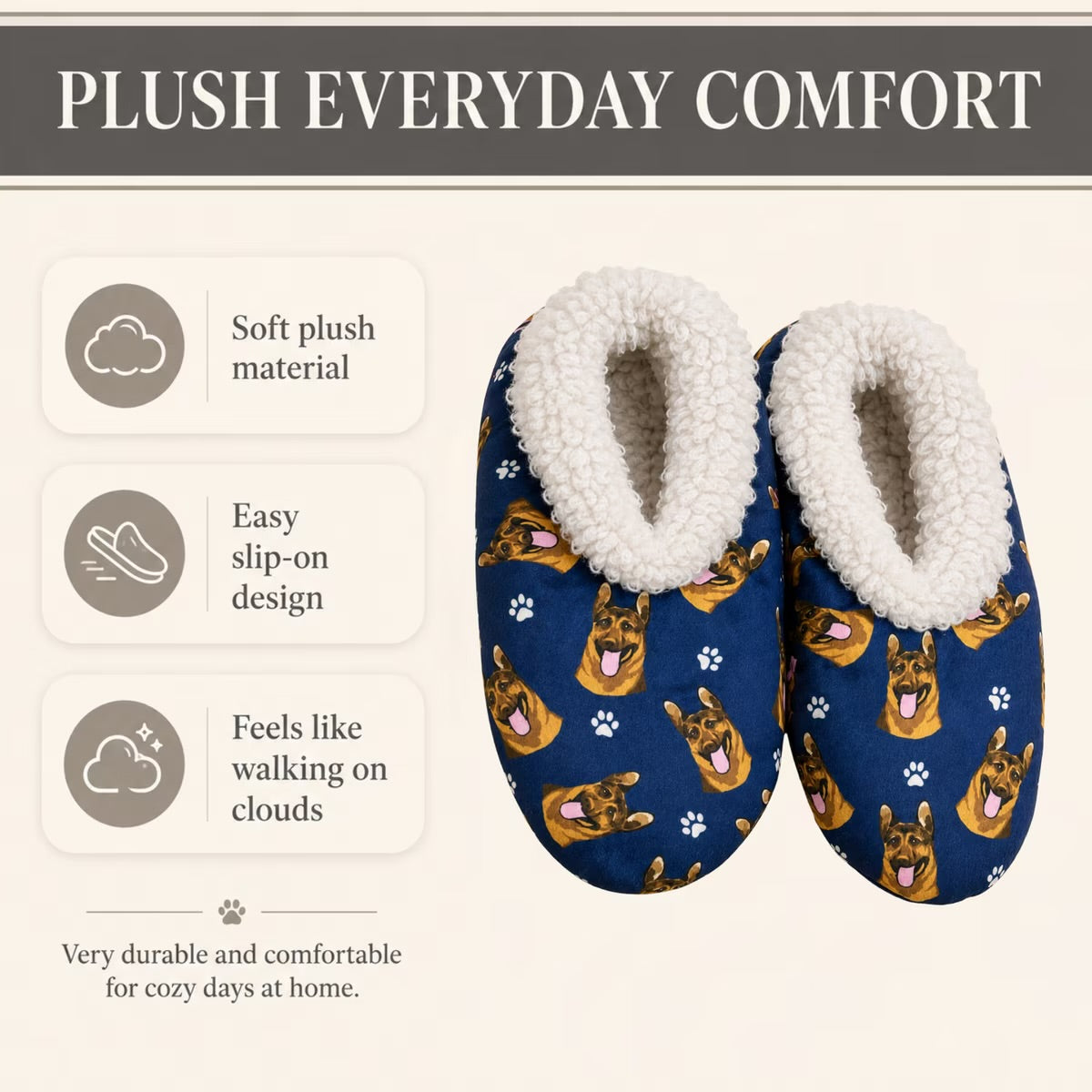 GERMAN SHEPHERD Dog Ladies Non-Slip Slippers COMFIES BRAND By E&S Pets