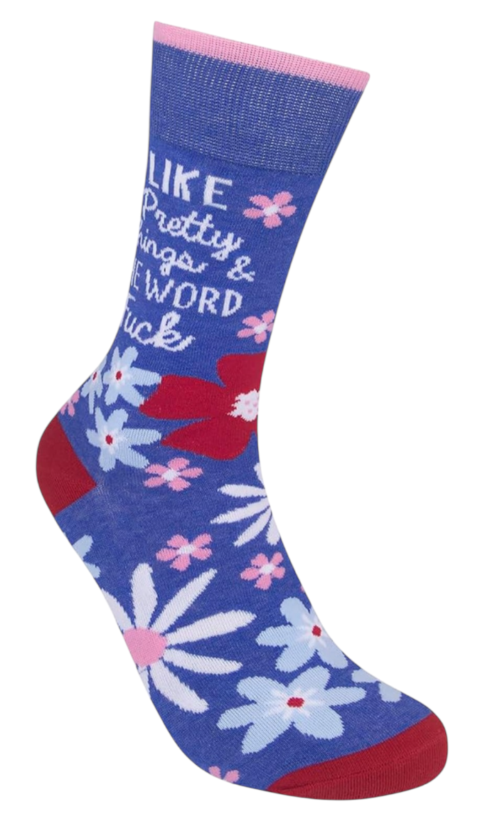 FUNATIC Brand Unisex I LIKE PRETTY THINGS & THE WORD FUCK Socks - Novelty Socks And Slippers