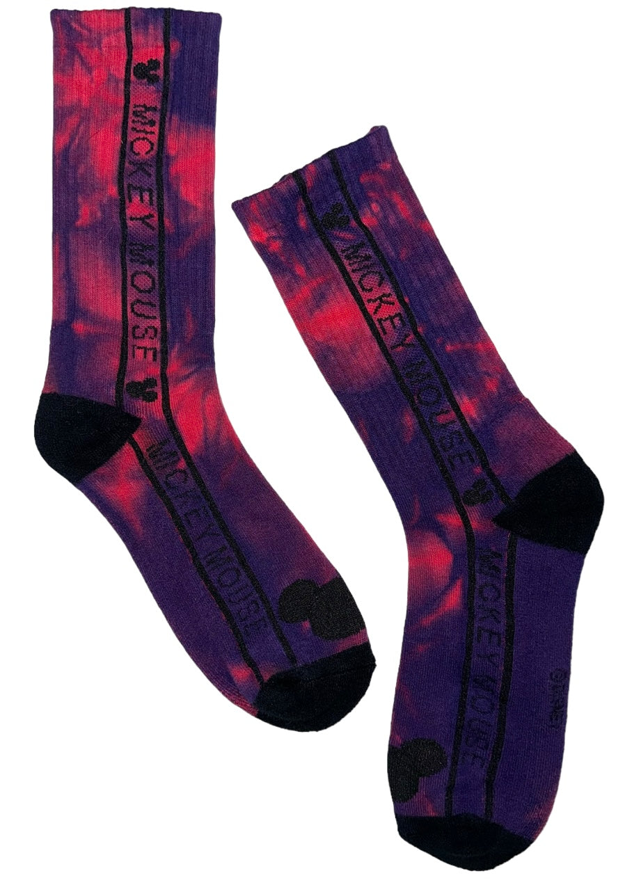 DISNEY Ladies Tie Dye MICKEY MOUSE Athletic Crew Socks - Novelty Socks And Slippers