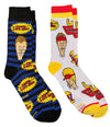 BEAVIS & BUTT-HEAD Unisex 2 Pair Of Socks BURGER WORLD EMPLOYEES Odd Sox Brand - Novelty Socks And Slippers
