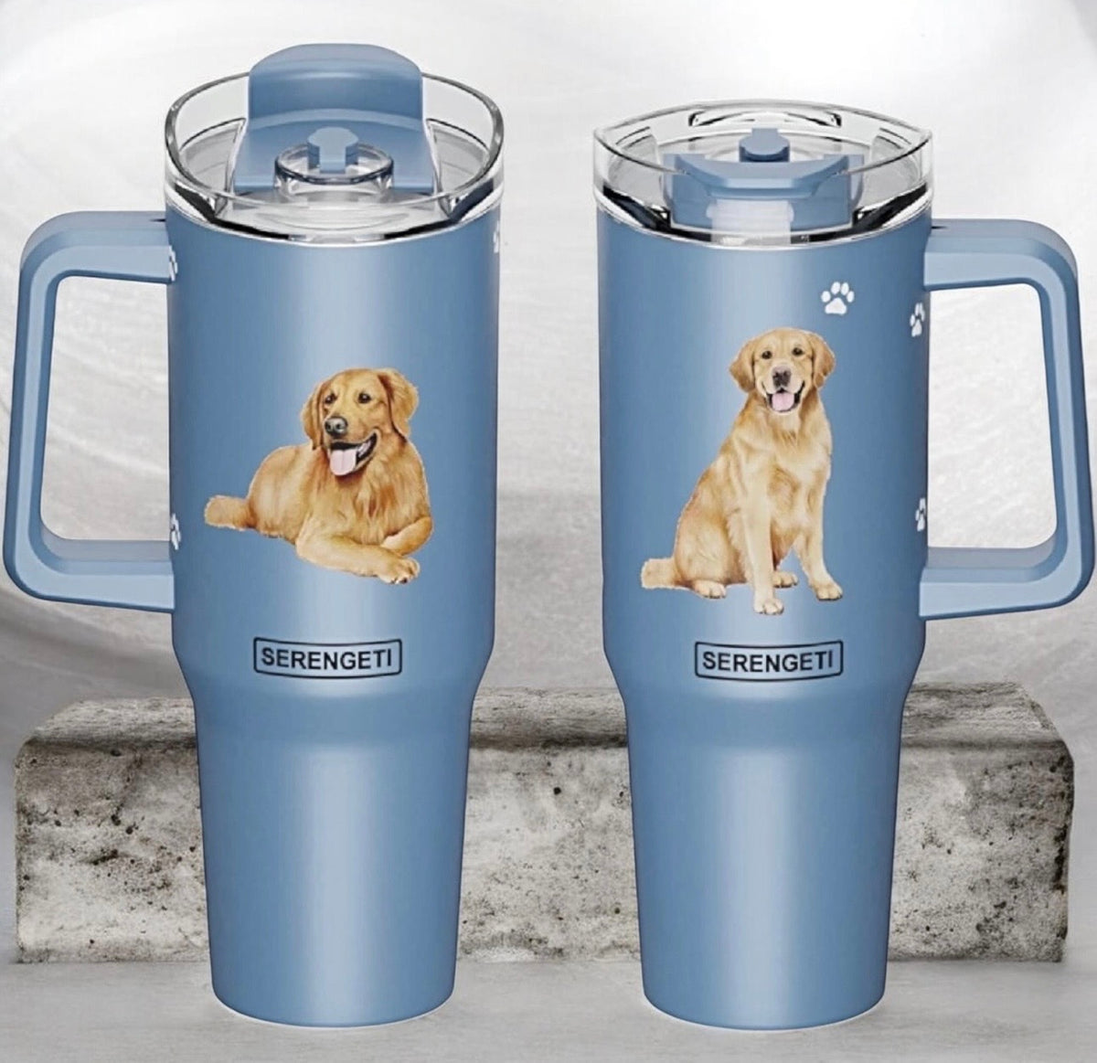 Dog & Cat Stainless Steel Ultimate 40 Oz. Tumbler Hot & Cold Travel Mug By E&S Pets (Choose Breed)