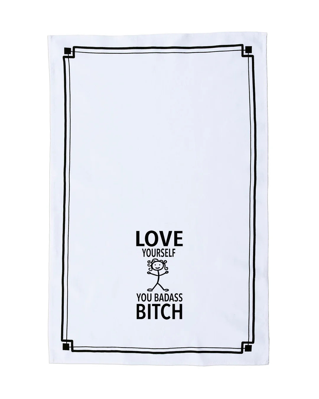 HEY NOW Brand By Fabdaz LOVE YOURSELF YOU BADASS BITCH Kitchen Tea Towel - Novelty Socks And Slippers