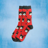 BLACK & WHITE CAT (TUXEDO) Adult Unisex Socks By E&S Pets Choose Style