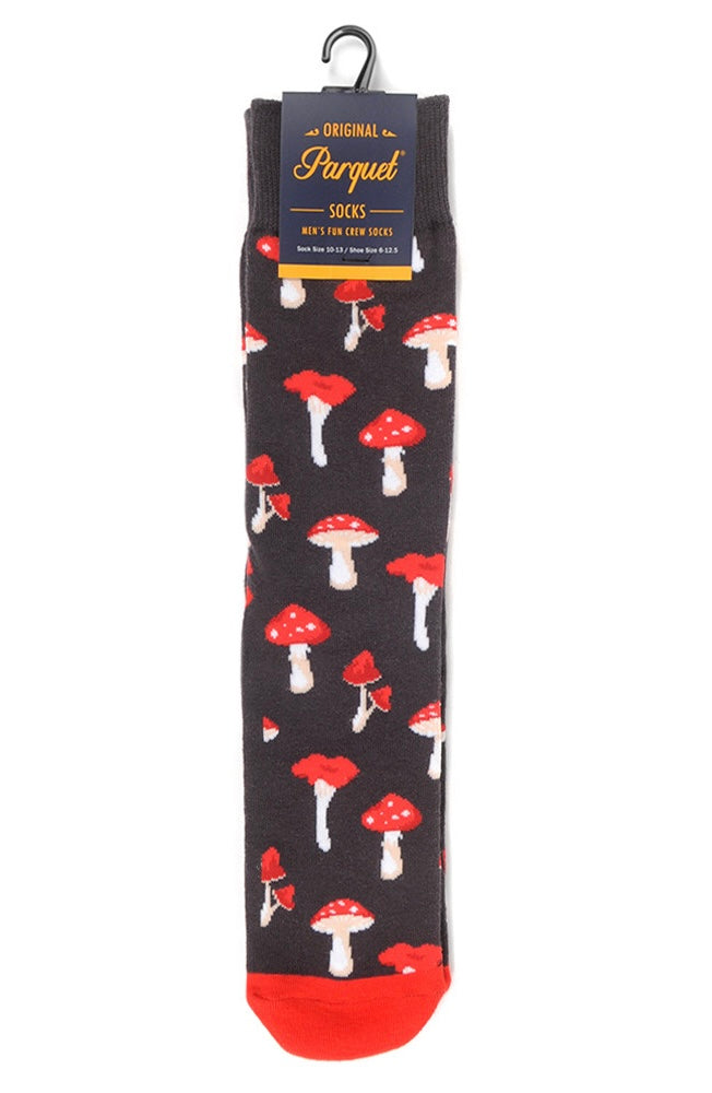 MUSHROOM Men’s Socks PARQUET BRAND MUSHROOMS ALL OVER - Novelty Socks And Slippers