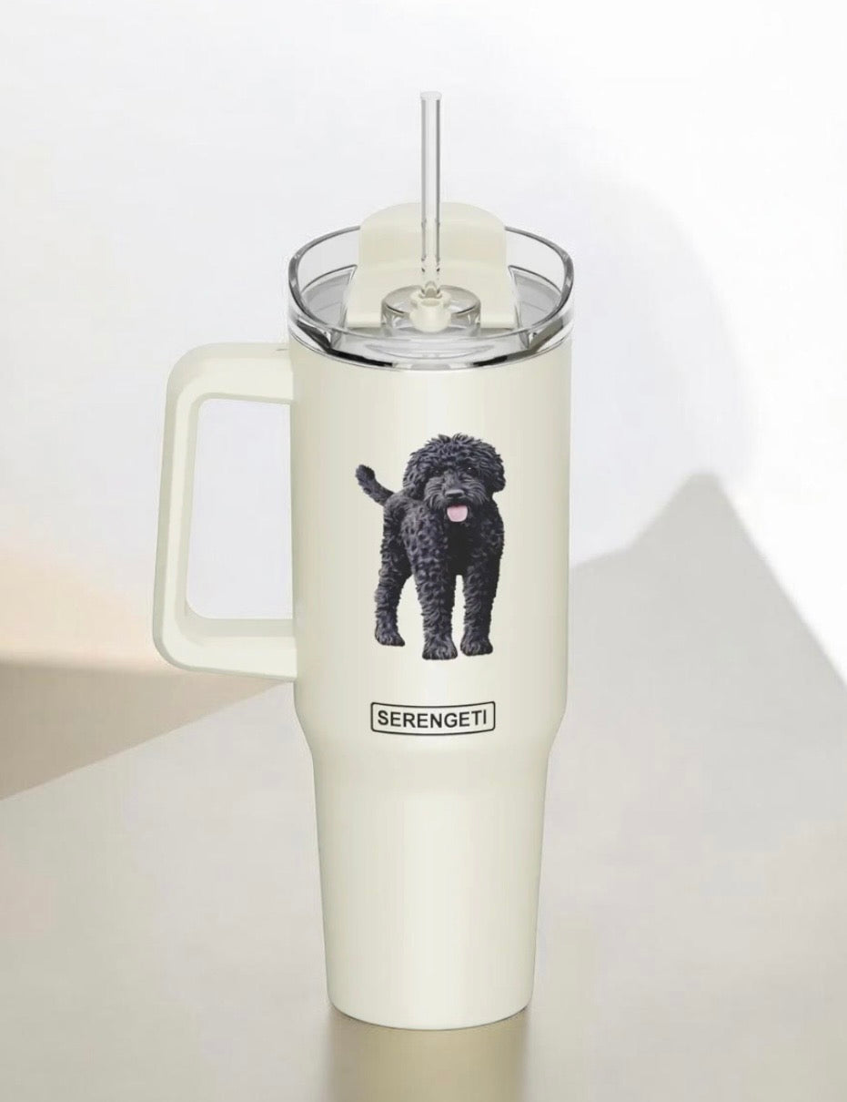 Dog & Cat Stainless Steel Ultimate 40 Oz. Tumbler Hot & Cold Travel Mug By E&S Pets (Choose Breed)
