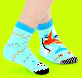 ROBOT & ALIEN Unisex Toddler Mismatched Gripper Bottom Socks PALS SOCKS Brand - Novelty Socks And Slippers