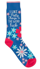 FUNATIC Brand Unisex I LIKE PRETTY THINGS & THE WORD FUCK Socks - Novelty Socks And Slippers