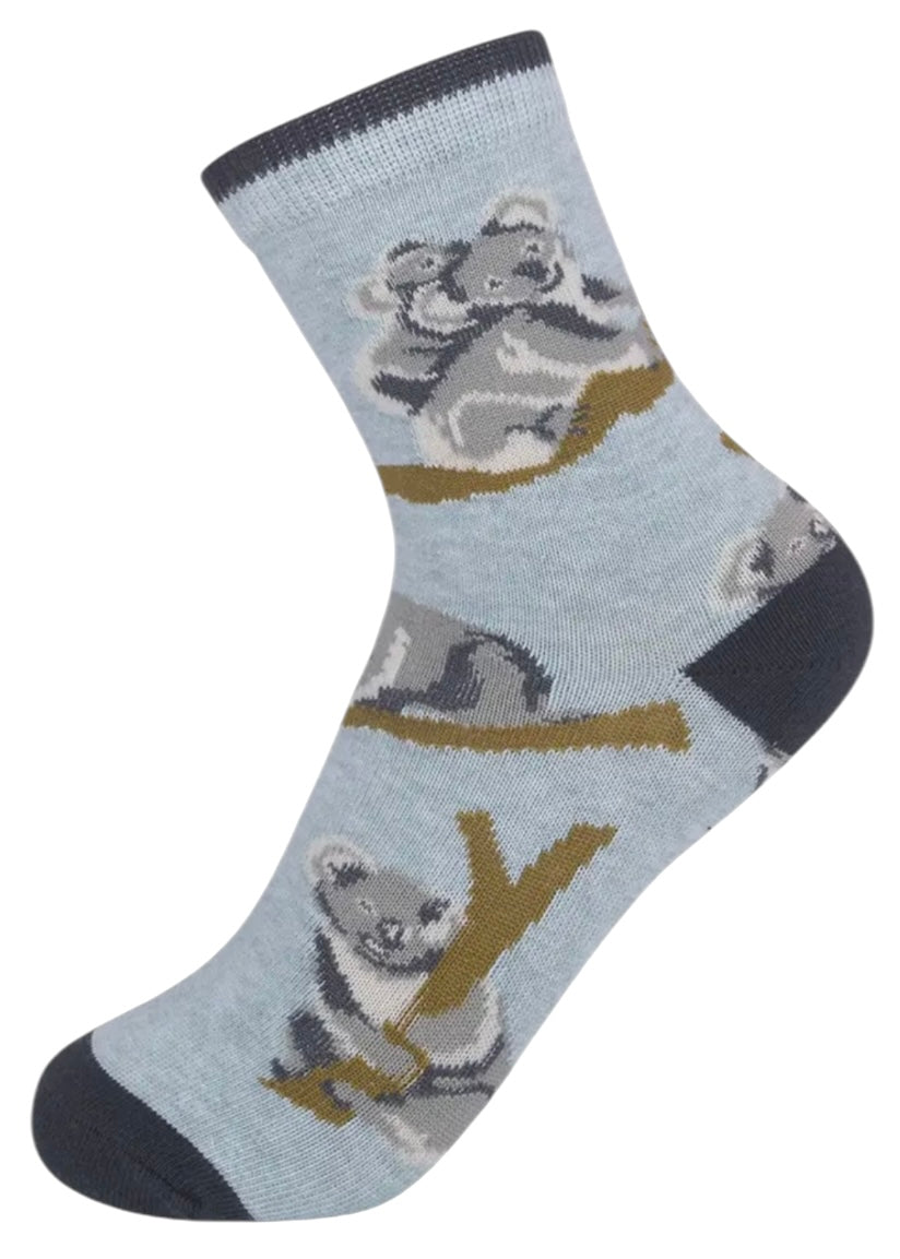 FUNATIC Brand Unisex Kids KOALA BEAR Socks Koala’s All Over Kids Age 7-10 - Novelty Socks And Slippers
