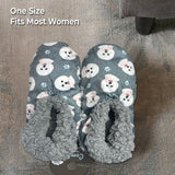 BICHON FRISE Dog Ladies Non-Skid Slippers Comfies Brand By E&S Pets - Novelty Socks And Slippers