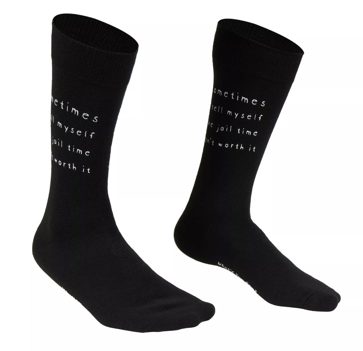WHAT’D YOU SAY Brand Unisex ‘SOMETIMES I TELL MYSELF THE JAIL TIME ISN’T WORTH IT’ Socks - Novelty Socks And Slippers