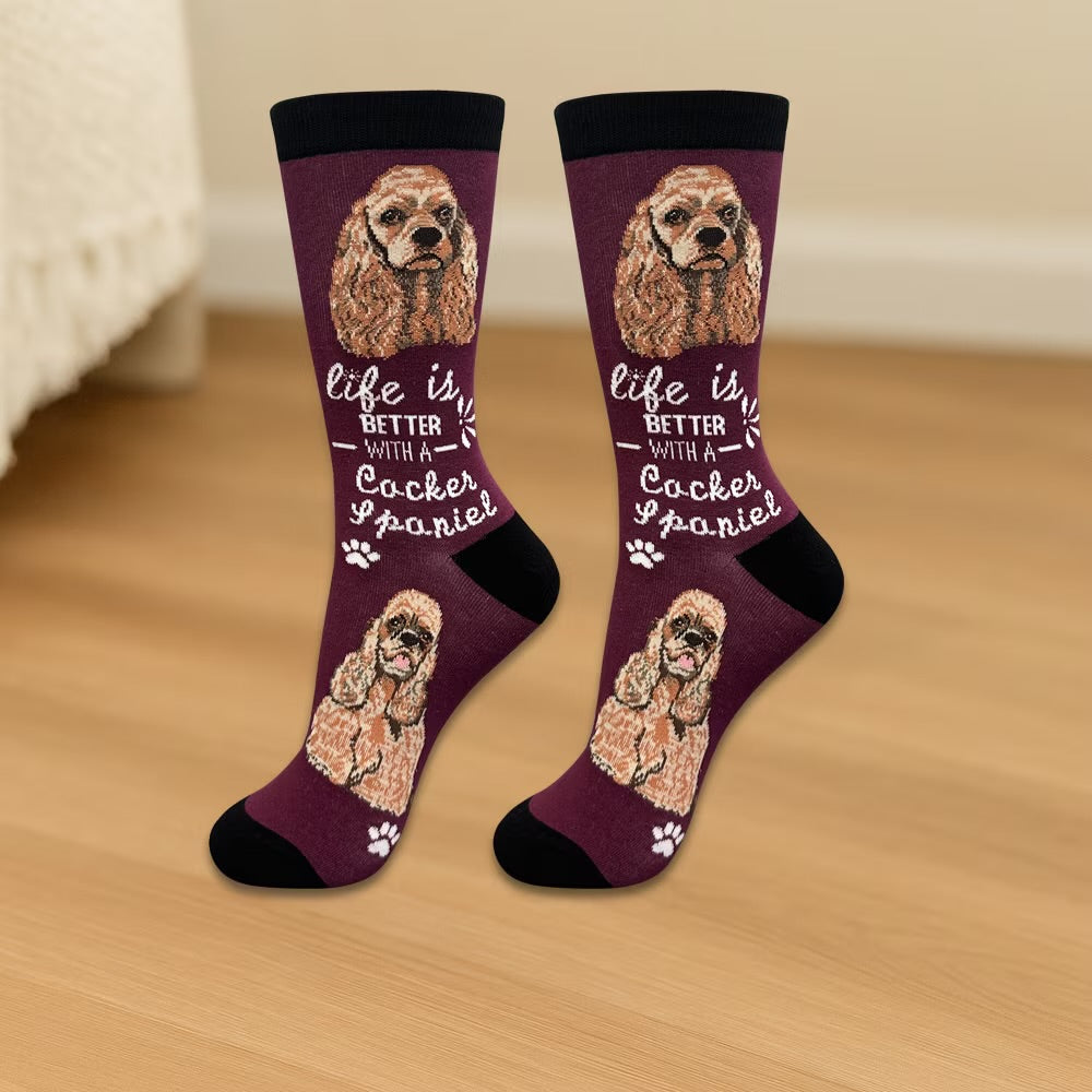 COCKER SPANIEL Dog Adult Unisex Socks By E&S Pets Choose Style