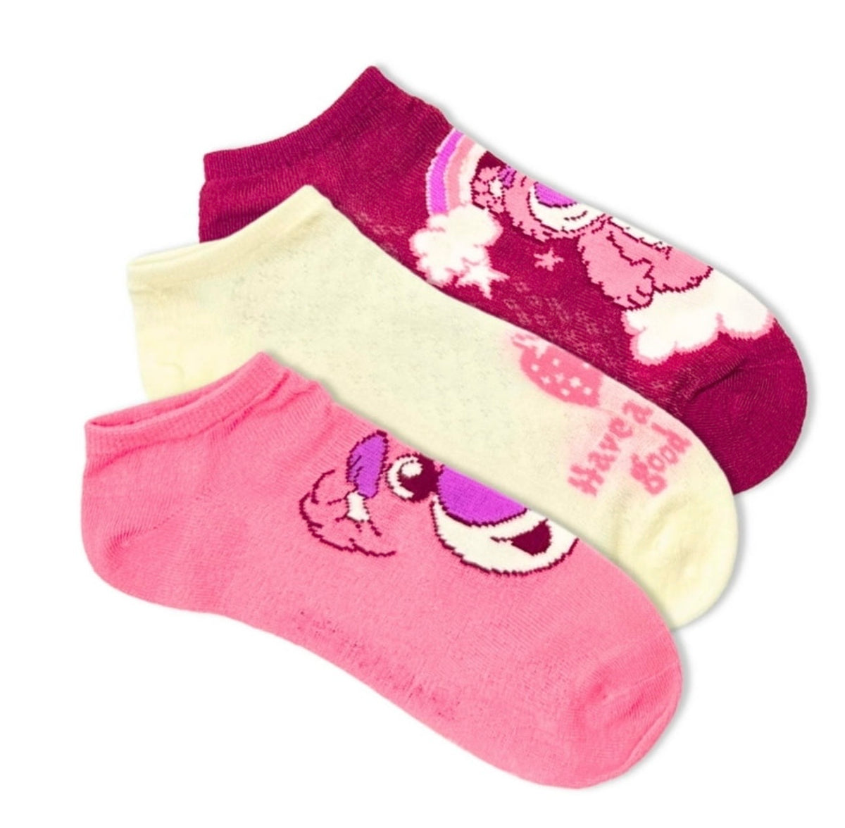Disney TOY STORY Ladies 3 Pair Of LOTS-O-HUGGIN’ Bear No Show Socks