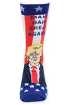 PRESIDENT TRUMP Ladies Socks MAKE HAIR GREAT AGAIN Parquet Brand - Novelty Socks And Slippers