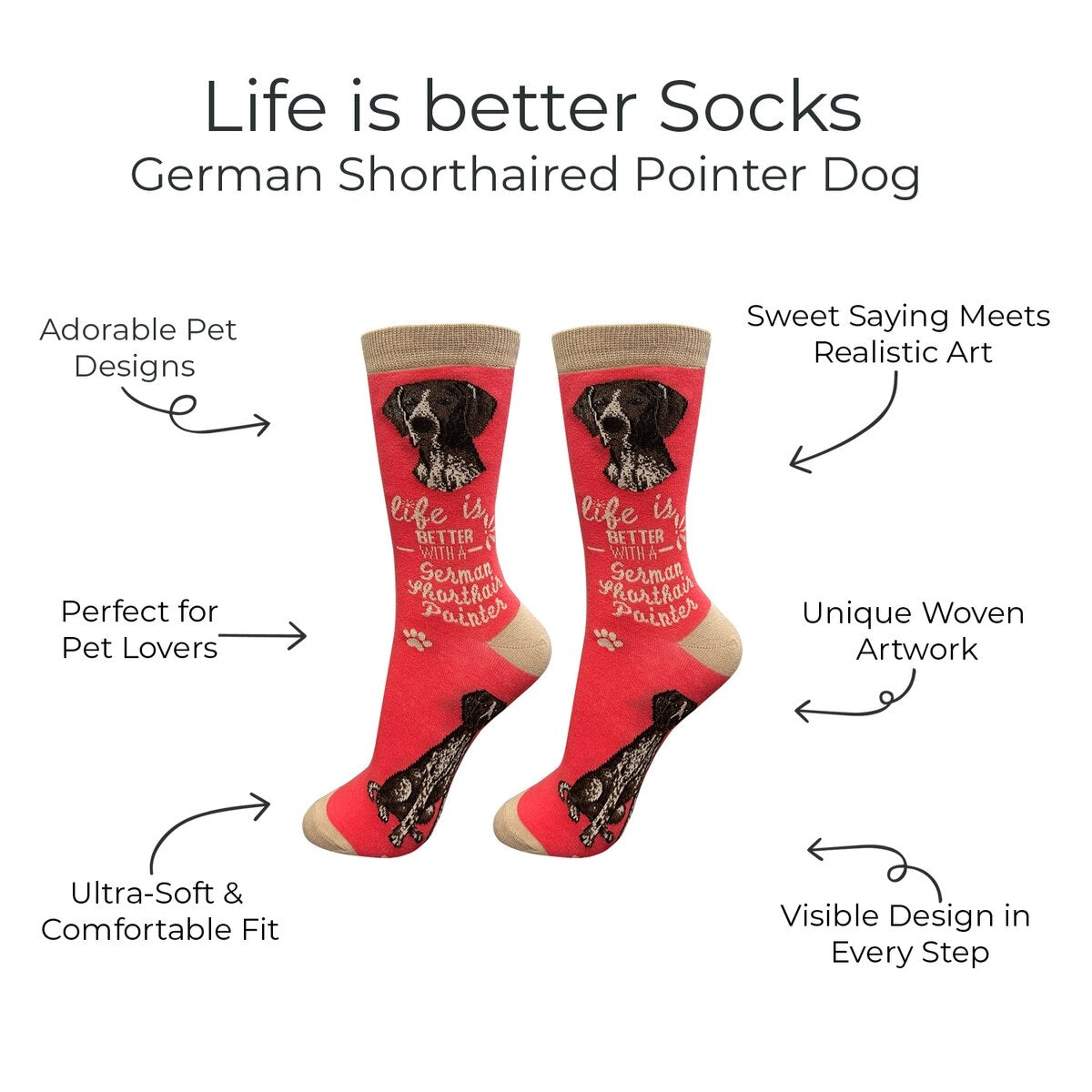 GERMAN SHORTHAIRED POINTER Dog Adult Unisex Socks Choose Style