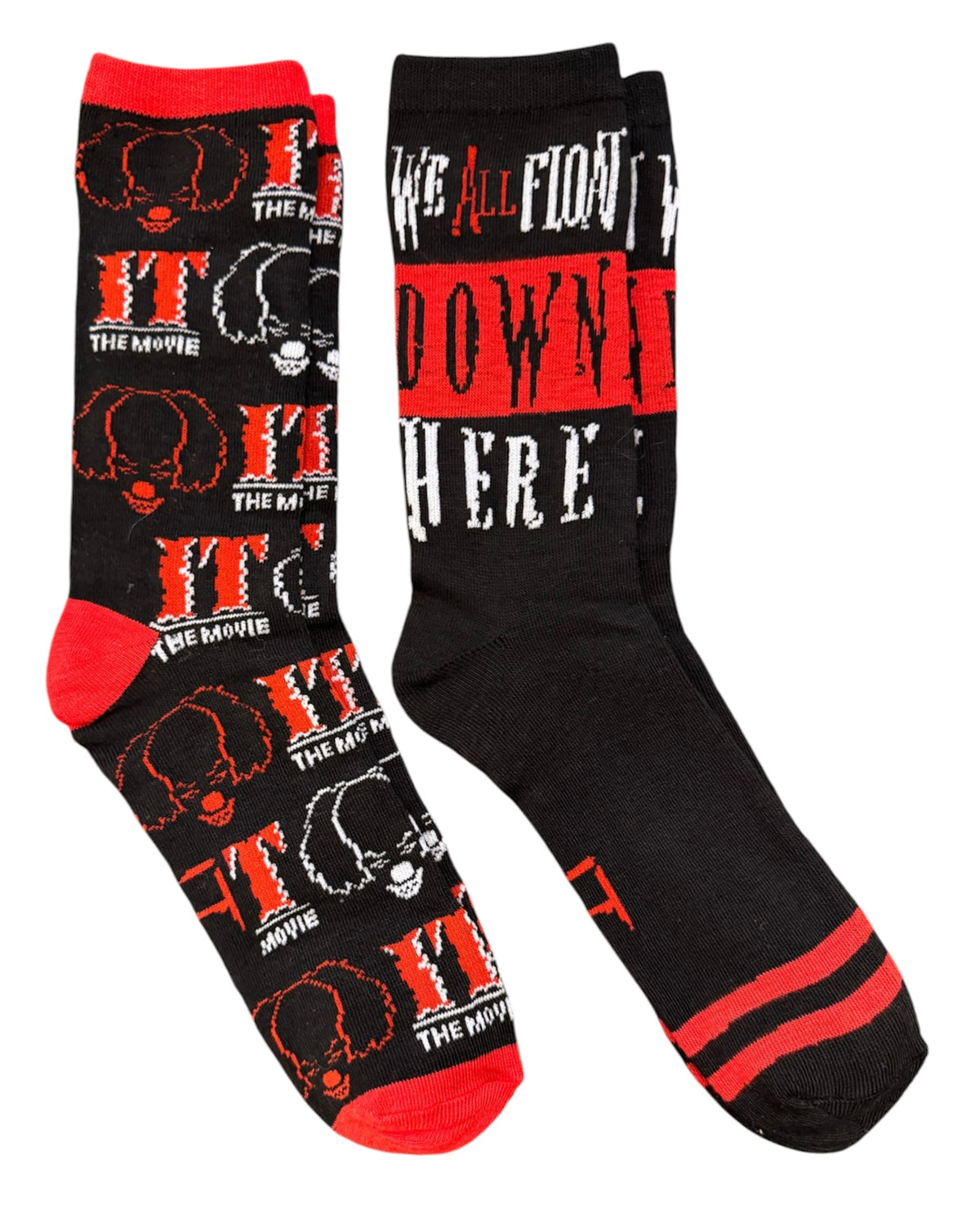 IT THE MOVIE Ladies 2 Pair Of PENNYWISE HALLOWEEN Socks (Choose Style)