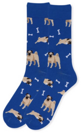 PARQUET BRAND Men's PUG DOG Socks PUG DOGS & BONES - Novelty Socks And Slippers