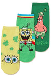 SPONGEBOB SQUAREPANTS Ladies 3 Pair Of SAINT PATRICKS DAY No Show Socks - Novelty Socks for Less