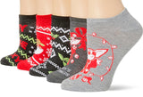 STAR WARS Ladies BABY YODA CHRISTMAS 5 Pair Of No Show Socks - Novelty Socks for Less