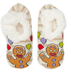 SHREK Ladies GINGERBREAD MAN & GUMDROPS CHRISTMAS Sherpa Lined Gripper Bottom Slippers - Novelty Socks for Less