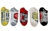 CLUELESS MOVIE LADIES 5 Pair No-Show Socks ‘UGH AS IF!’ - Novelty Socks for Less