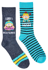 SOUTH PARK Men’s 2 Pair Of VALENTINES DAY Socks 100% BEEFCAKE - Novelty Socks for Less