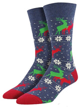 SOCKSMITH Brand Men’s CHRISTMAS Socks ‘NAUGHTY REINDEER’ - Novelty Socks for Less