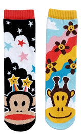 PALS SOCKS Brand UNISEX JULIUS & CLANCY MISMATCHED GRIPPER BOTTOM SOCKS (CHOOSE SIZE) By PAUL FRANK - Novelty Socks for Less