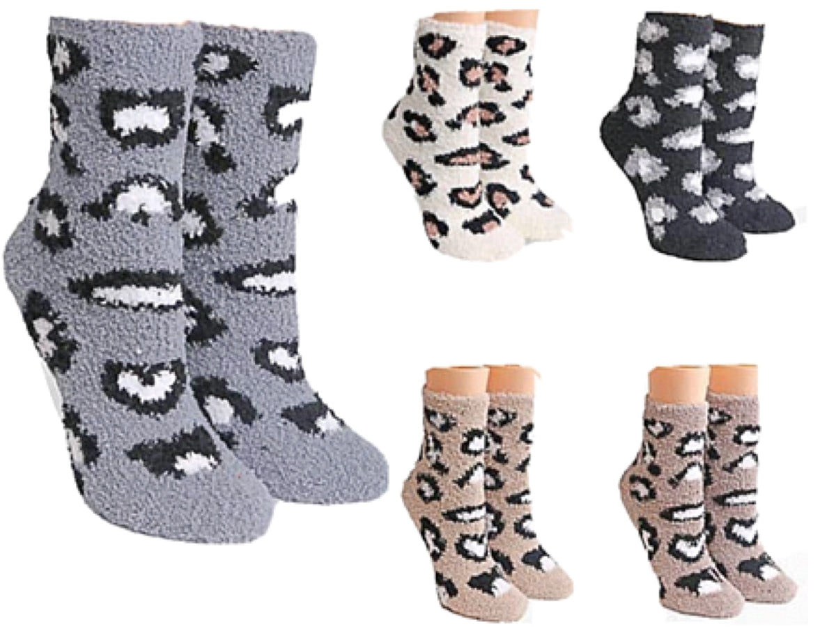 COZY PLUSH Ladies ANIMAL PRINT Socks - Novelty Socks for Less