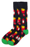 FUN SOCKS Brand Mens FRENCH FRIES & KETCHUP - Novelty Socks for Less