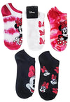 Disney Ladies 5 Pair No Show MINNIE MOUSE Socks TIE DYE - Novelty Socks for Less