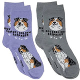 FOOZYS BRAND Ladies 2 Pair AUSTRALIAN SHEPHERD Socks - Novelty Socks for Less