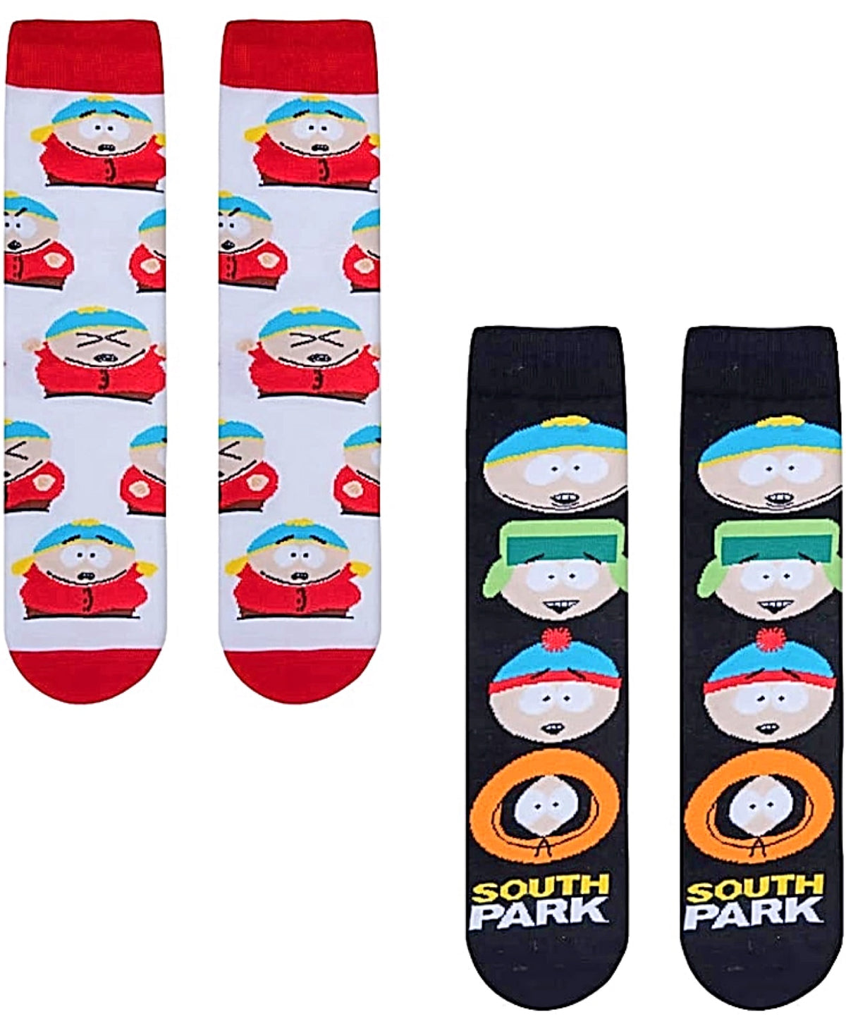 SOUTH PARK Unisex 2 PAIR OF Socks KYLE, STAN, KENNY, CARTMAN ODD SOX Brand - Novelty Socks for Less