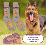 FOOZYS Brand Men’s GERMAN SHEPHERD Socks ‘WARNING BEWARE OF DOG’ - Novelty Socks for Less