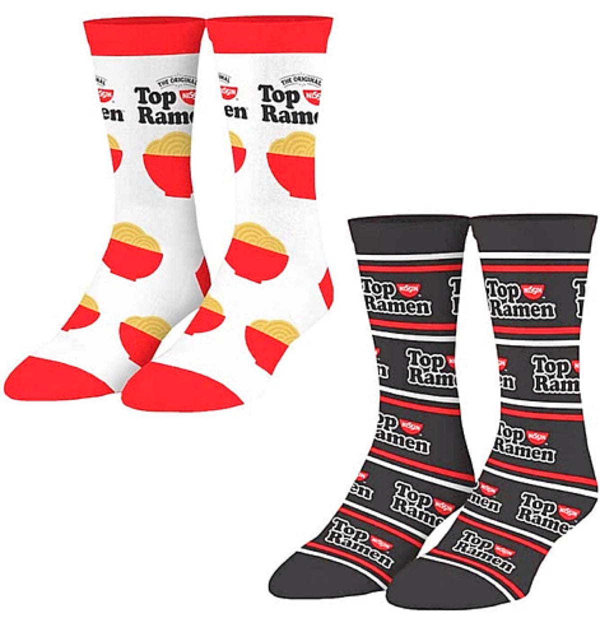 NISSAN TOP RAMEN 2 Pair Of Unisex Socks ODD SOX Brand - Novelty Socks for Less