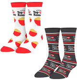 NISSAN TOP RAMEN 2 Pair Of Unisex Socks ODD SOX Brand - Novelty Socks for Less