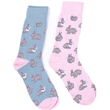 PARQUET Brand Men’s BUNNY RABBITS Socks (CHOOSE COLOR) - Novelty Socks for Less