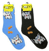 FOOZYS BRAND Ladies 2 Pair PROFESSOR ELEPHANT Socks - Novelty Socks for Less