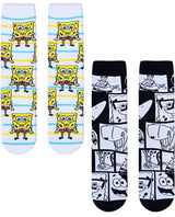 SPONGEBOB SQUAREPANTS Unisex 2 Pair Of Socks ODD SOX Brand - Novelty Socks for Less