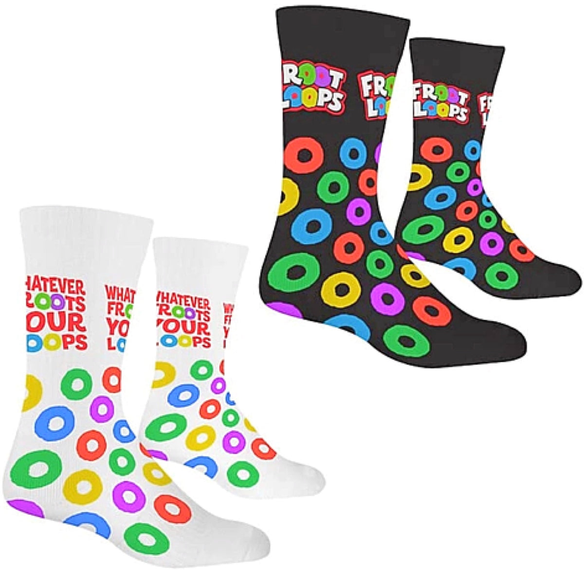 KELLOGGS FROOT LOOPS Unisex Socks ‘WHATEVER FROOTS YOUR LOOPS’ - Novelty Socks for Less
