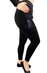 URBAN ATHLETICS Ladies BLACK LABRADOR High Rise Leggings With Pockets E&S Pets - Novelty Socks for Less