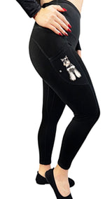 URBAN ATHLETICS Ladies SCHNAUZER High Rise Leggings With Pockets E&S Pets - Novelty Socks for Less