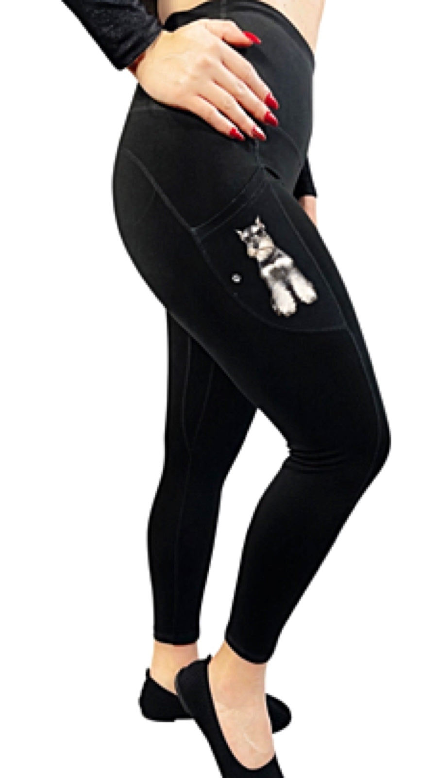 URBAN ATHLETICS Ladies SCHNAUZER High Rise Leggings With Pockets E&S Pets - Novelty Socks for Less
