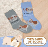 FOOZYS BRAND Ladies 2 Pair SHIH TZU Socks - Novelty Socks for Less