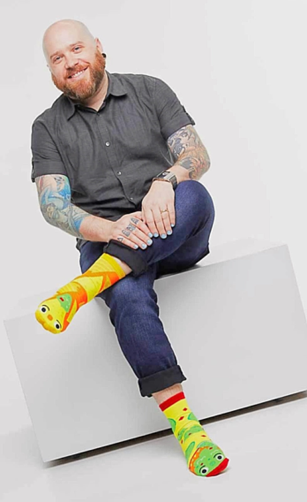 PALS SOCKS Brand Unisex CHIPS & GUAC MISMATCHED Socks (CHOOSE SIZE) - Novelty Socks for Less