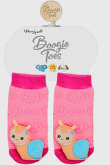 BOOGIE TOES Unisex Baby SNAIL Rattle Gripper Bottom Socks By PIERO LIVENTI - Novelty Socks for Less